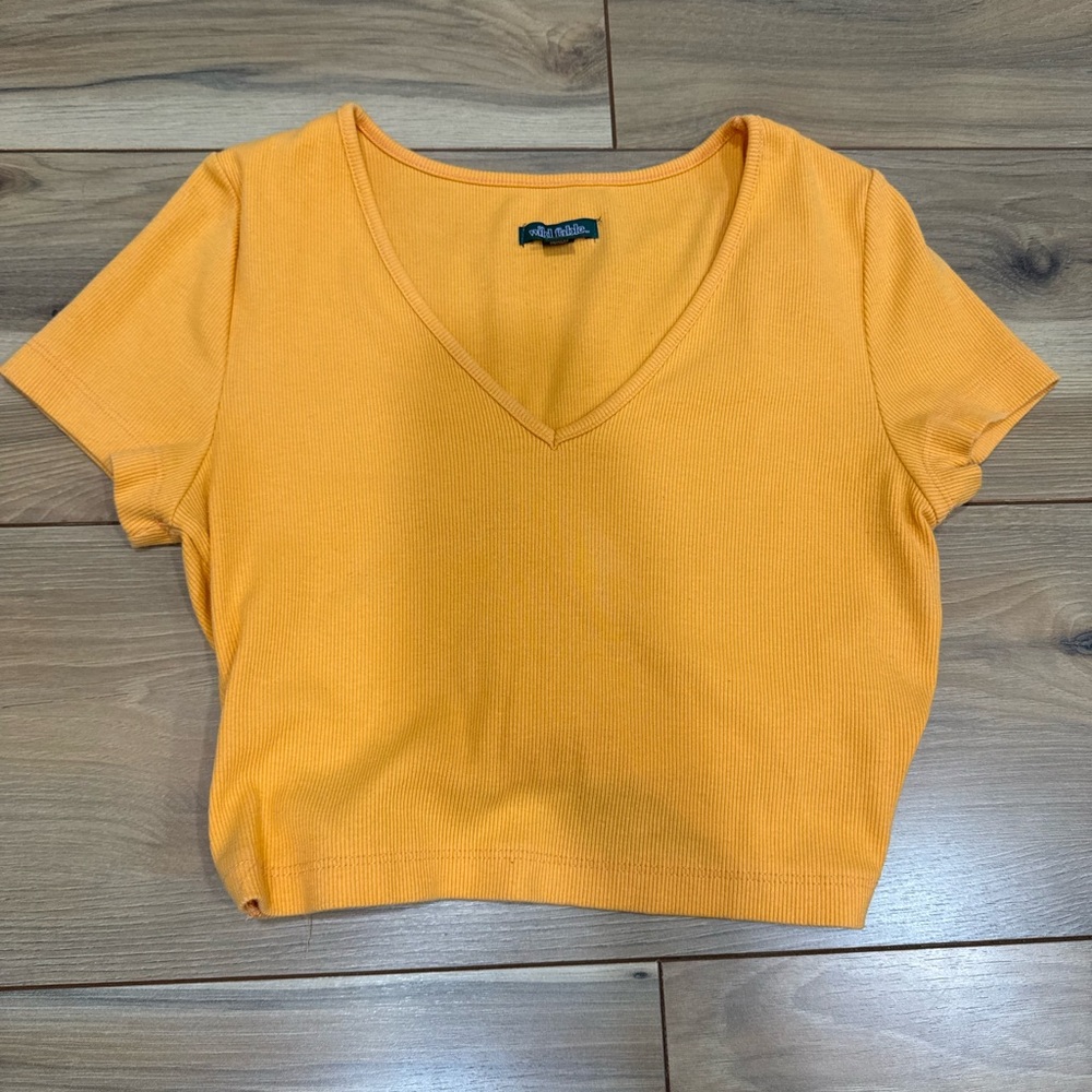 Wild Fable Orange Short Sleeve V-Neck Top